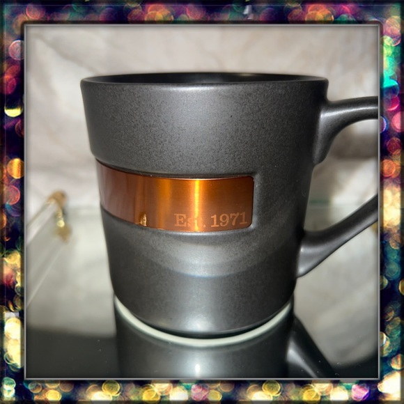 [Starbucks] black ceramic mug with copper band. - Picture 7 of 9